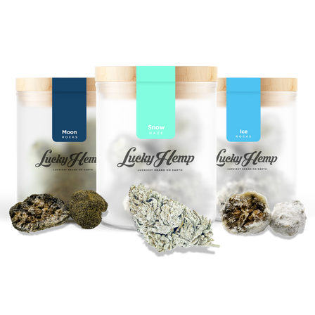 High CBD tasting set flowers Lucky Hemp
